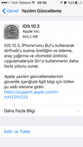 iOS 10.3 iOS 10.3 Güncellemesi Geldi